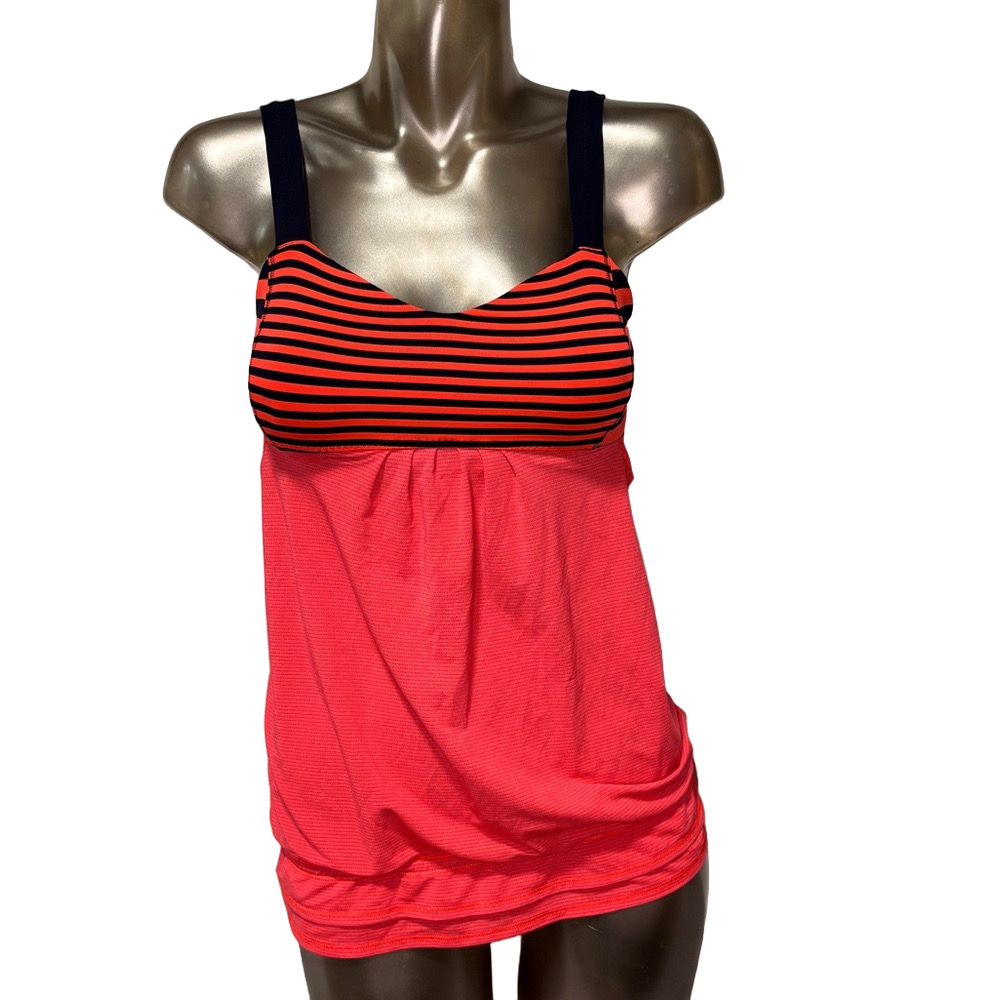 Lululemon Tank Top - Coral & Navy Stripes